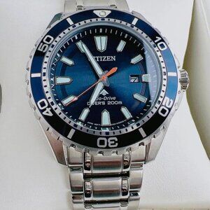 Citizen Promaster Diver Men's Watch Blue Dial Silver Tone Bracelet NEW